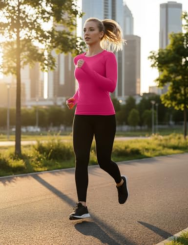 Image of MathCat Seamless Workout Shirts for Women Long Sleeve Yoga Tops Sports Running Shirt Breathable Athletic Top Slim Fit XS-XL