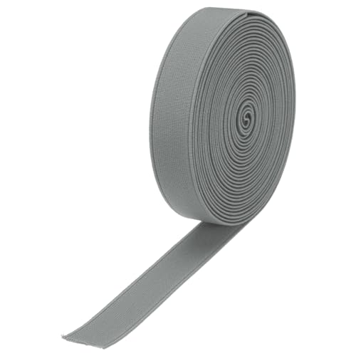 Quarkzman Cintas Elásticas Para Coser 2cm 5 Yardas 15 Pies Gris Claro Carrete De Elástico De Punto De Alta Elasticidad Para Pelucas, Cinturones, Pantalones