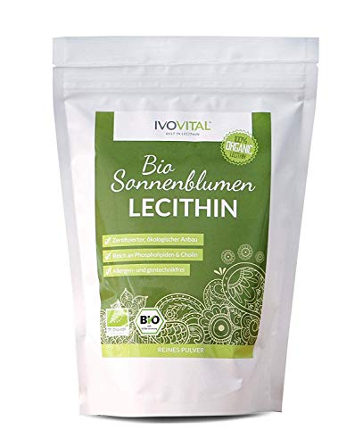 Polvo de lecitina de girasol ecológico, Ivovital (certificado orgánico) (300 g)