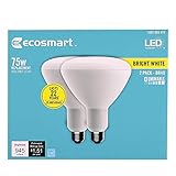 EcoSmart 75-Watt Equivalent BR40 Dimmable Energy Star LED Light Bulb Bright White (2-Pack)