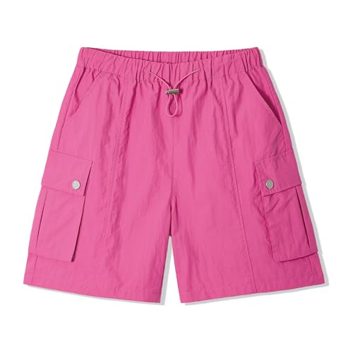 Rolanko Girls Cargo Shorts Lightweight Parachute Short Pants with Pockets Summer Cargo Shorts for Kids Casual Hiking Sports
