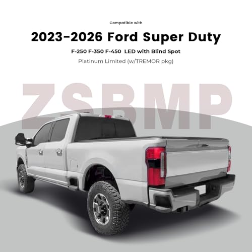 Image of LED Tail Lights Fit for 2023-2026 Ford F250 F350 F450 Super Duty | LED Type Rear Light Platinum /Limited Rear Brake Lamp Assembly OEM PC3Z13405C (LED W /Blind Spot, Left Driver Side)