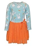 Unique Baby Bunny Carrot Easter Dresses for Girls Cute Bunny Girls Easter Dress Tutu Easter Dresses for Toddlers Kids Outfit (10, Carrot)
