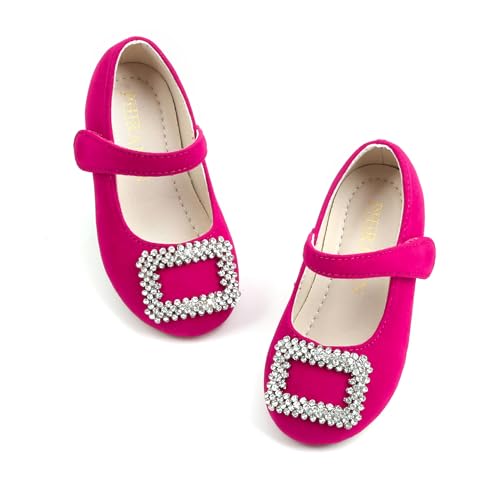 Image of PHIRAMIN Toddler Flower Girl Dress Shoes - Little Girl Mary Janes Flats Wedding