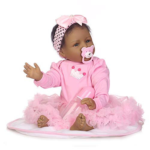 Zero Pam Biracial Reborn Baby Doll Black African American Baby Girl 22 inches Prime Cute Realistic Baby Black Skin Kids Toys