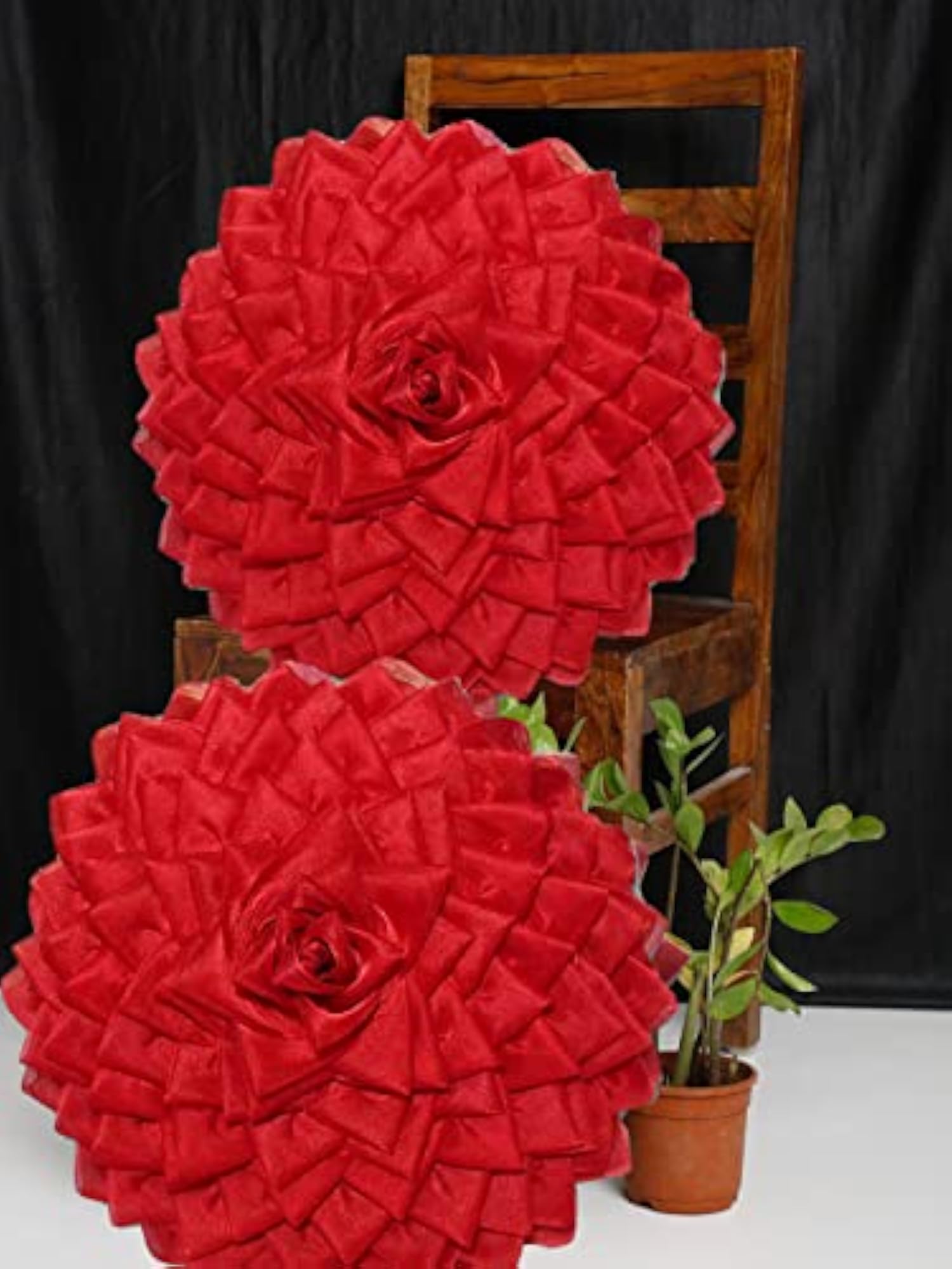 Polyester & Polyester Blend Cushion Cover, Red