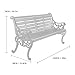 WAGEEOUR Garden Bench Outdoor Bar Hotel Patio Bench, Cast Iron Metal Frame Preservative Wood Patio Park Bench with Backrest and Armrests, for Porch, Lawn, Garden, Yard(Teak+Black Legs)