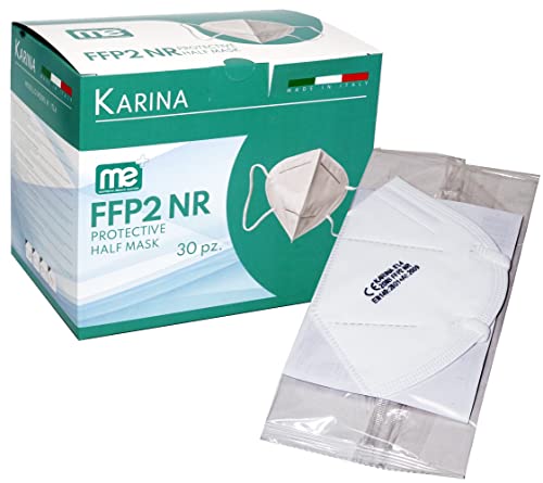 Real Care Karina Mascherine Ffp2 (Bfe)≥99% Certificate Ce En149:2001+A1:2009 - Made In Italy - 30 Pezzi (Bianco)