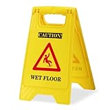 NorthSpoor Señal de advertencia de seguridad bilingüe de doble cara, con marco en A, para suelo húmedo, color amarillo, 16.5 pulgadas (1 unidad)