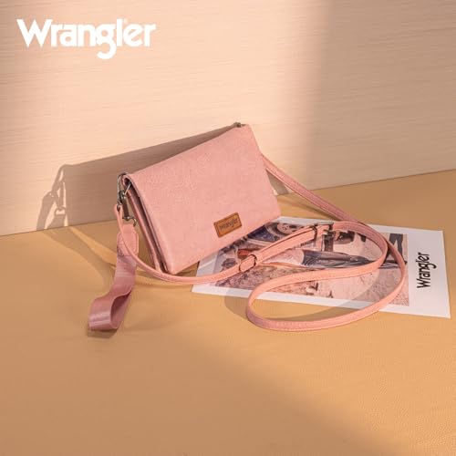 Image of Montana West Wrangler Womens Wristlet Wallet RFID Blocking Bifold Clutch Credit Card Holder Purse with Crossbody Strap