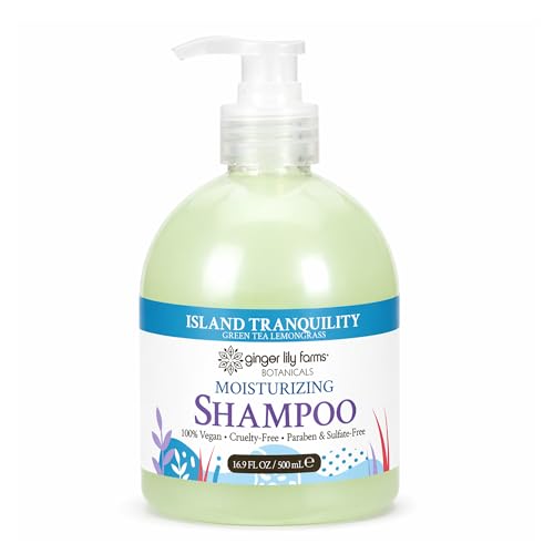 Image of Ginger Lily Farms Botanicals Shampoo, 16.9oz, Island Tranquility | 100% Vegan & Cruelty-Free | Moisturizing Shampoo for All Hair Types