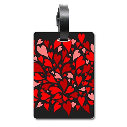 Étiquette de valise de Saint-Valentin en finition durable et motif cœurs noir