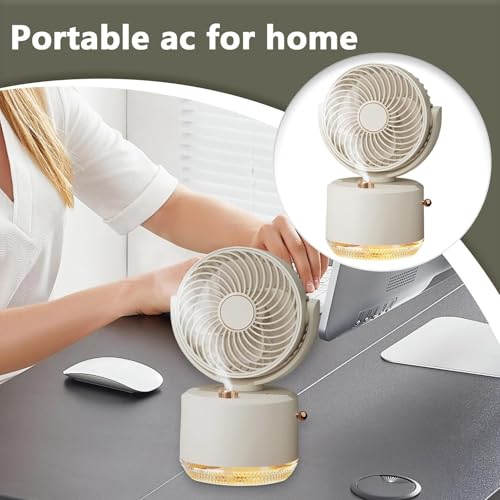 Ventilateur de poche rechargeable avec lumière LED intégrée pour voyage