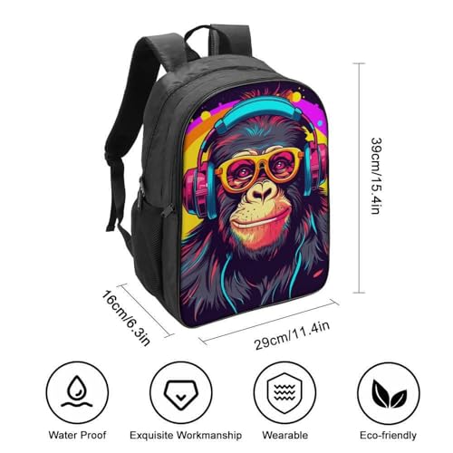Mochila infantil 3D de gorila peluche con correa de pecho para guardería y preescolar 2