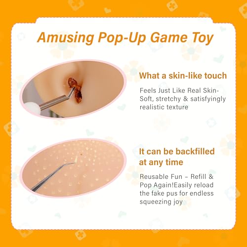 brenzo 2026 New Fidget Toy Big Head Doll with Ear Cleaning Feature – Pimple Popping Toys Style Stress Relief Sensory Toy for Anxiety, Reusable Funny Desk Toy for Adults-Yellow Hair by brenzo - Image 2