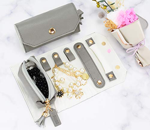 Jewelry Organizer,Foldable Jewelry Box Roll Up Bag,Newly Soft Hanging Bag for Jewelry,Charms,Necklace,Rings,Bracelets,Earrings,Ideal Gift for Girlfriend,Women