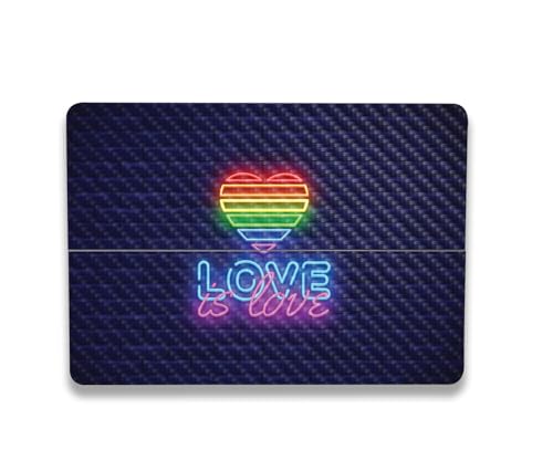 Image of MightySkins Carbon Fiber Skin Compatible With Microsoft Surface Laptop Studio 2 (2023) Full Wrap Kit - Love Is Love | Protective, Durable Textured Carbon Fiber Finish | Easy To Apply | Made in the USA