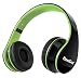 Headphones for Kids Adults with Microphone Volume Control with Cloth Bag and Removable Audio Cable Black&Green