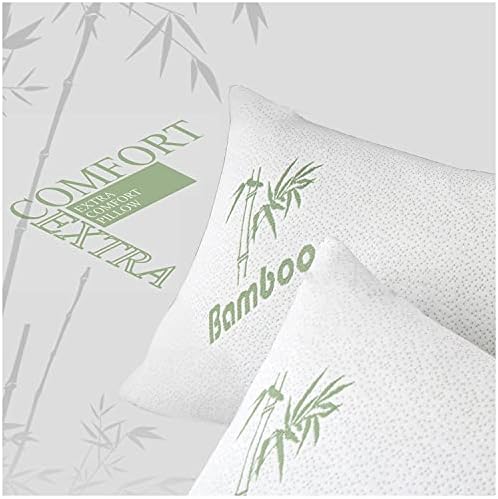GC GAVENO CAVAILIA Orthopedic Bamboo Memory Foam Pillow For Neck Pain, Ultra Soft Head Neck Medium Firm Support, 50x75 Cm, White