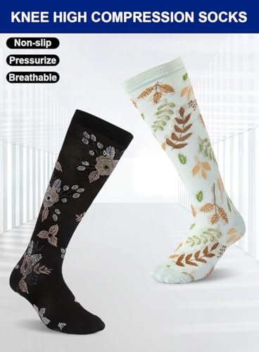 6 Pairs Compression Socks for Women Men 15-20 mmhg Knee High, Womens Compression Socks Compression Stockings for Women Men2
