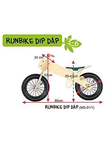 Luxus Lauflernrad / Laufrad - Balance aus Holz Kinder Fahrrad Laufrad Classic DipDap grau für Kinder ab 3 Jahren – Bild 3