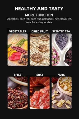 Dörrautomat Edelstahl mit Rezeptheft, 16 Edelstahl-Ablagegitter, Dörrgerät Temperaturregler von 30-90℃, Timerfunktion von 24h Dörrzeit, LCD-Touch-Display, Dörrautomat für Obst Fleisch Früchte – Bild 8