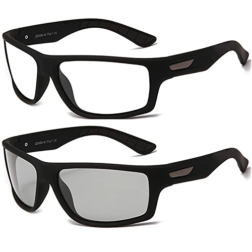 Transition Full lens Reader Sunglasses for Men and Women,Wrap Around Sports Photochromic Reading Glasses UV Protection (black, 2.5, multiplier_x)