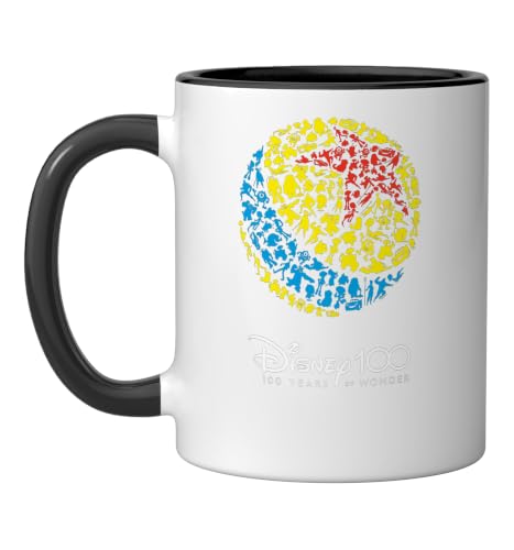 Disney 100 Pixar Ball Characters Anniversary D100 Ceramic Mug, Black/White