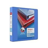 Staples Heavy-Duty 1.5-Inch D-Ring View Binder, Reinforced Spine, Holds Up to 350 Sheets, Periwinkle, for Office & School