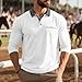 Business Casual Polos for Men, Long Sleeve Casual Active Performance Golf Tennis Dress Collar Shirt Polo Mens Fall Tops Casual Stylish Clothes Polos Manga Larga (L, White)