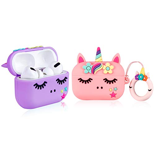 WowChic Airpods Pro�p�P�[�X ���킢���J�[�g�D�[�� �t�@�b�V���� �L�����N�^�[ �G�A�|�b�h �[�d�J�o�[ �A�N�Z�T���[ �ϏՌ��L�b�g �N�[���Ŋy�����ʔ����\�t�g�V���R���X�L�� Airpod Pro�p (�s���N+�p�[�v���t�����[���j�R�[��)