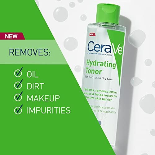CeraVe Hydrating Toner for Face Non-Alcoholic with Hyaluronic Acid, Niacinamide, and Ceramides for Sensitive Dry Skin, Fragrance-Free Non Comedogenic, Full Size, 6.8 Fl Oz — 사진 3