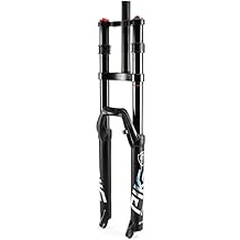 Road Bicycle Fork MTB Bike Front Fork Mountain Bike Suspension Fork 27.5 29" Ultra Light Double Shoulder Control Downhill Suspension DH Pneumatic 28.6mm Straight Tube 150mm Color A, Size 27.5"