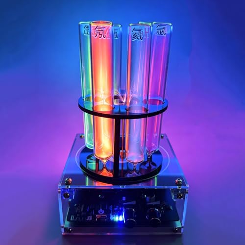 Noble Rare Luminous Gases Element Collection, 6 Rare Gas Glass Tubes, Tesla Coil Demo Kit, He/ne/ar/kr/xe/n2, with Exciter, 99.999% Noble Gas Glow Tubes Set, for Collection, Display - Image 2