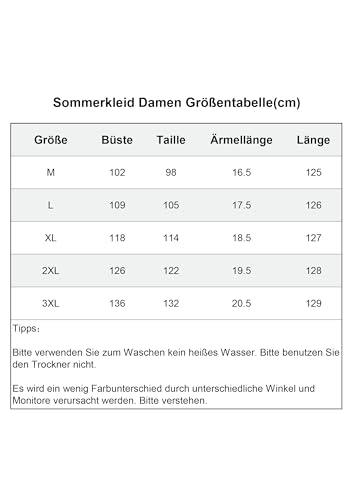 Imuedaen Sommerkleid Damen Kleider Sommer Casual Rundhalsausschnitt Kurzarm Freizeitkleid Strandkleider Boho Langes Kleid mit Taschen (B Schwarz, L) 3