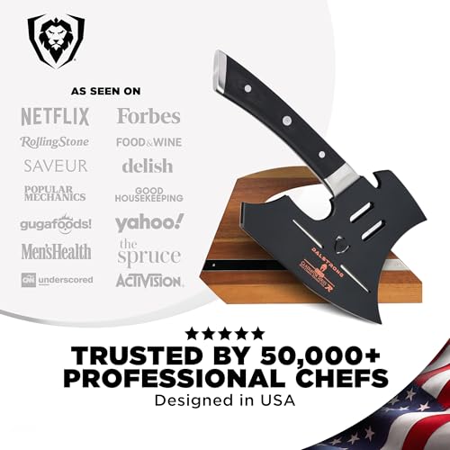 Dalstrong Meat Chopper Axe - 8 inch - Heavy-Duty Giftable Butcher Cleaver Knife - The Punisher - Gladiator Series Elite R - Black G10 Handle - Stand and Sheath by Dalstrong - Image 6