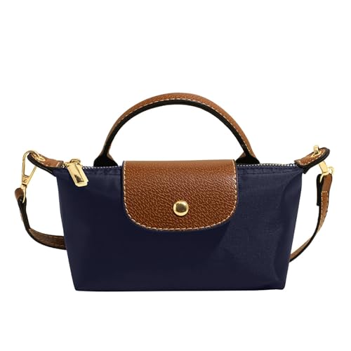 Generisch Mini Umhängetasche in Farbblockoptik für Damen, Small Crossbody Bag,Quadratische Klein Handtasche in Volltonfarbe mit Verstellbarem Riemen, Schultertasche（Marineblau）