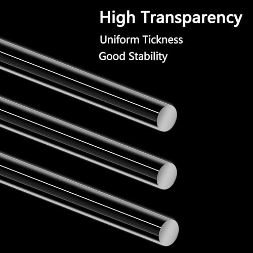 Image of 10Pcs 13mmx395mm Acrylic Rods,15.55 Inch(395mm) Length 1 /2inch(0.5inch-12.7mm) Diameter Acrylic Round Rods,Clear Sticks for DIY Crafts.