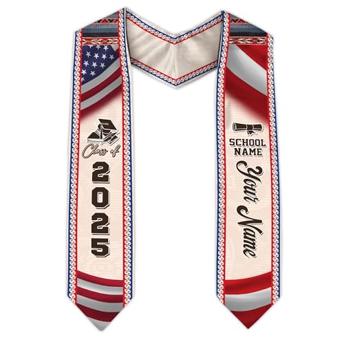 MonkeyVan Peruvians Graduation Sash, Peru Graduation Stole Custom Personalized Peruvians American Flag Graduation Sash 2025 Style 15