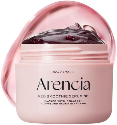 Arencia Overnight Red Smoothie Face Serum, Glowing & Soothing with 30% red collagen, Niacinamide, Peptide, Vitamin E