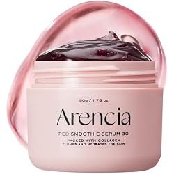 Arencia Overnight Red Smoothie Face Serum, Glowing & Soothing with 30% red collagen, Niacinamide, Peptide, Vitamin E