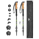 Cascade Mountain Tech Trekking Poles - Aluminum Hiking Walking Sticks with Adjustable Locks Expandable to 54' (Set of 2) , Green