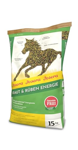 JOSERA Kraut & Rüben Energie (1 x 15 kg) | PFERD | Premium Pferdefutter | Energiemix der Extraklasse - effizienter Muskelaufbau dank Pflanzenproteinen | getreidefrei | stärkereduziert | 1er Pack