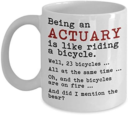 Funny Actuary Mugs - Being An Actuary Is Like Riding A Bicycle - Ideal Actuarial Gifts