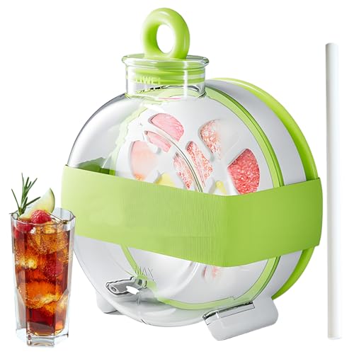 Botella de cubitos de hielo – 300 ml botella a prueba de fugas con pajita, práctico gadget para bebidas de viaje, camping, viajes y verano