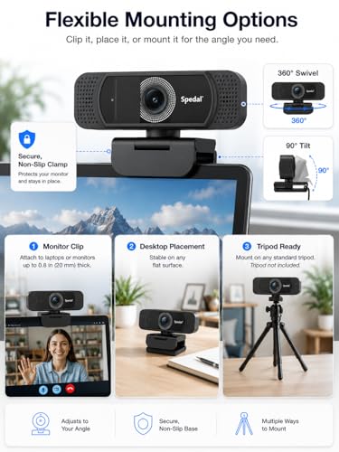 Hyphoon 1080P Webcam with Microphone for Laptop and Desktop - image 7