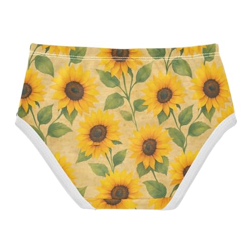 Joisal Florals Toddler Girls Underwear 2t Cotton Panties for Girl Vintage Yellow Sunflowers Kids Briefs Undies2