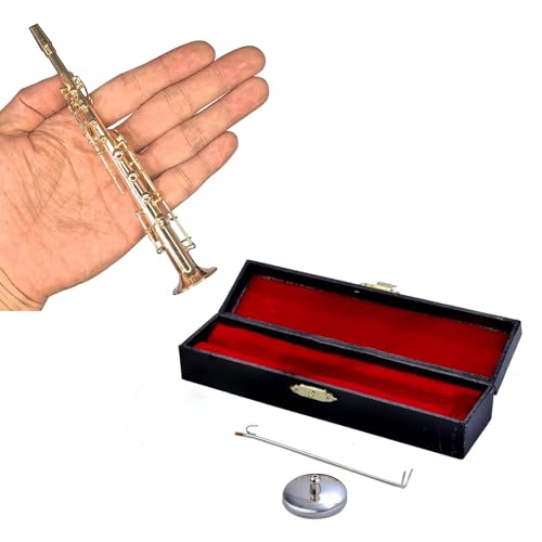 Saxophone en bronze plaqué or miniature d'ornement d'exception