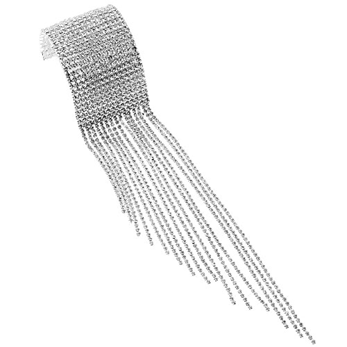Chargances Silver Sparkling Rhinestone Bangle Bracelet Crystal Tassle Fringe Bracelet Glitter Tennis Cuff Accessories For Women And Girls Party Wedding Prom #TOP3