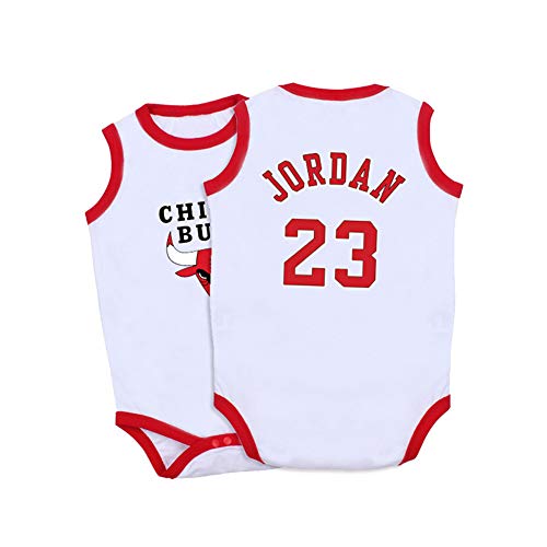 HFJLL Baby Jersey Curry McGrady Summer Tuta Senza Maniche Gilet Body Adatto per Bambini 0-15 Mesi 14 Stili Neonato Bambino Pagliaccetto Body,Jordan-C,66CM